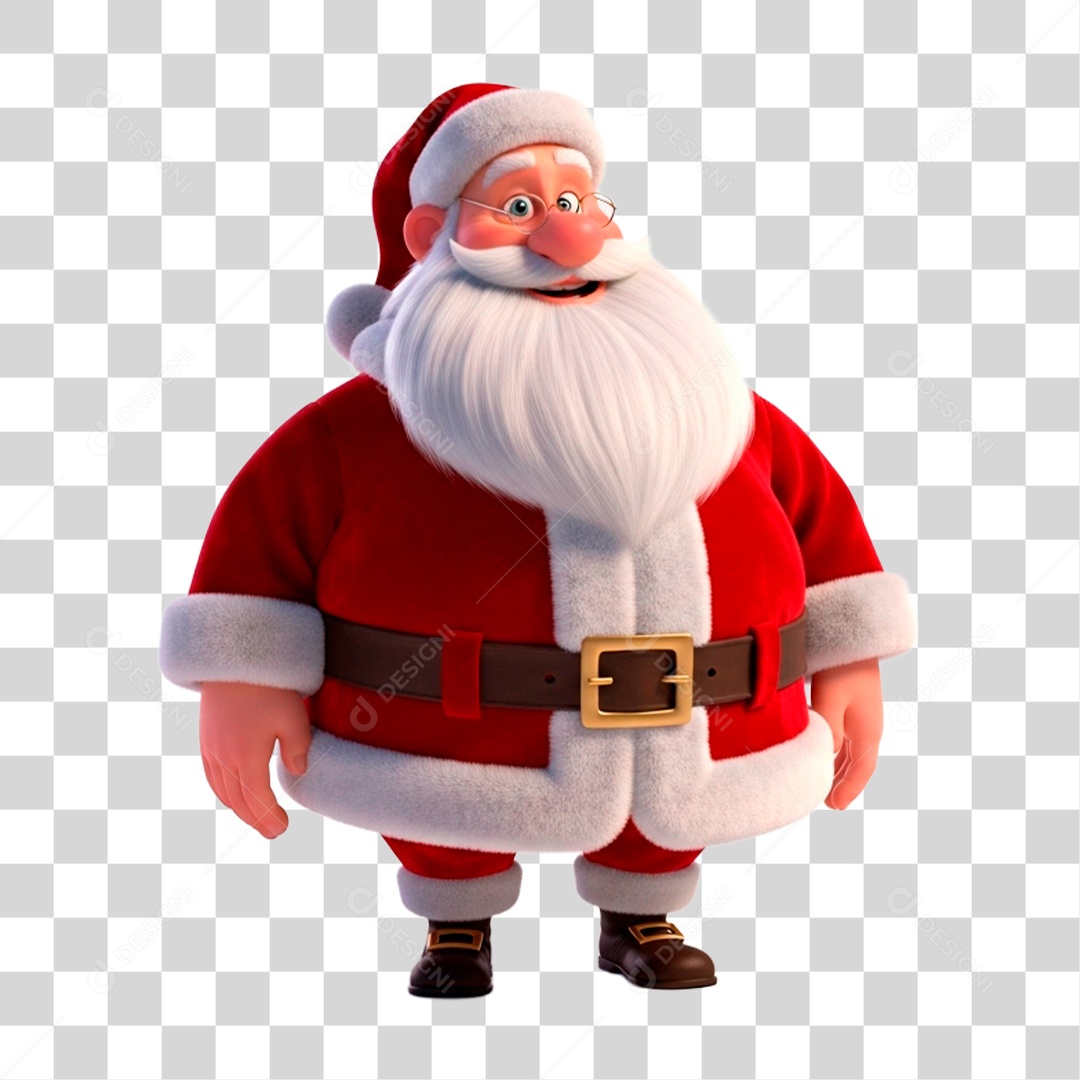 Personagem 3D Papai Noel PNG Transparente