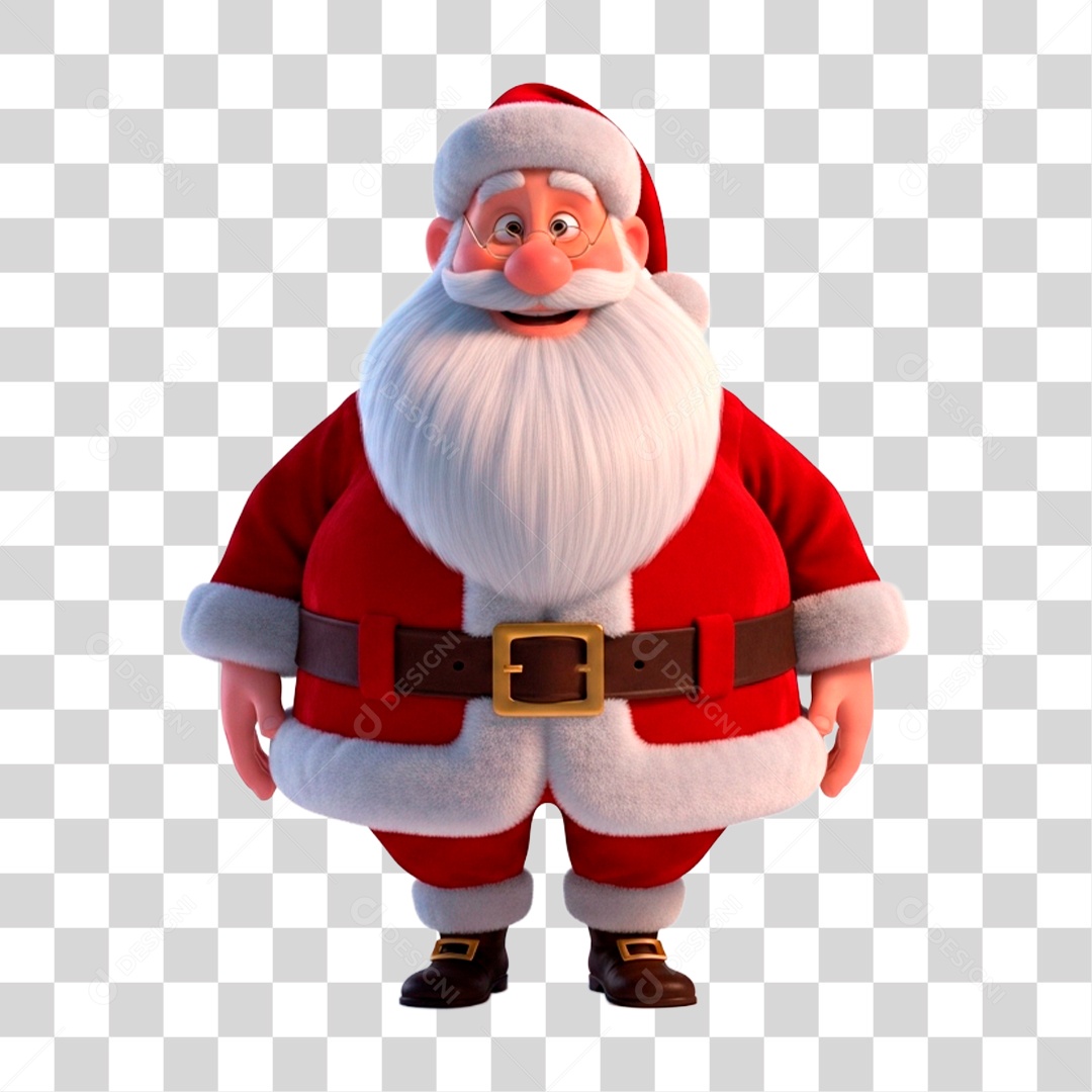 Personagem 3D Papai Noel PNG Transparente