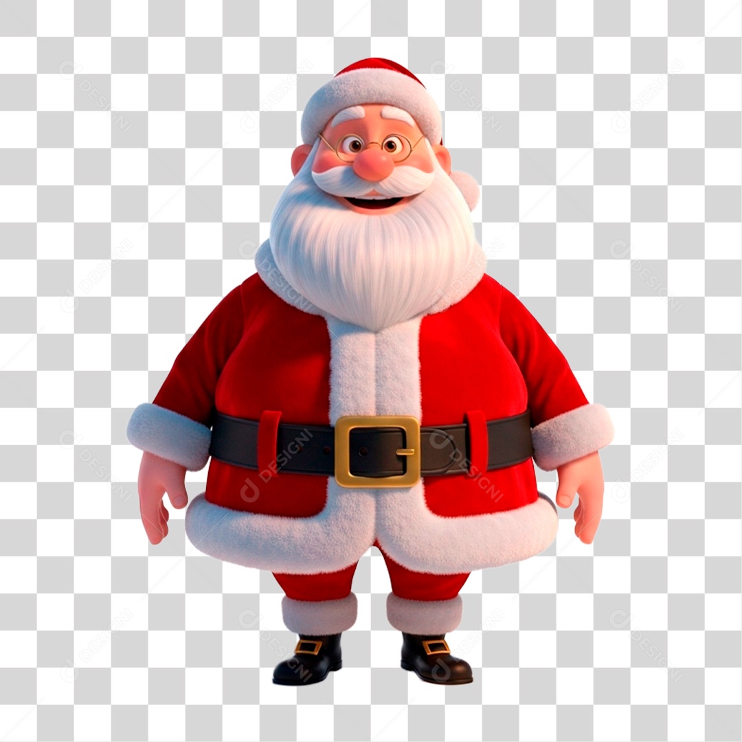 Personagem 3D Papai Noel PNG Transparente