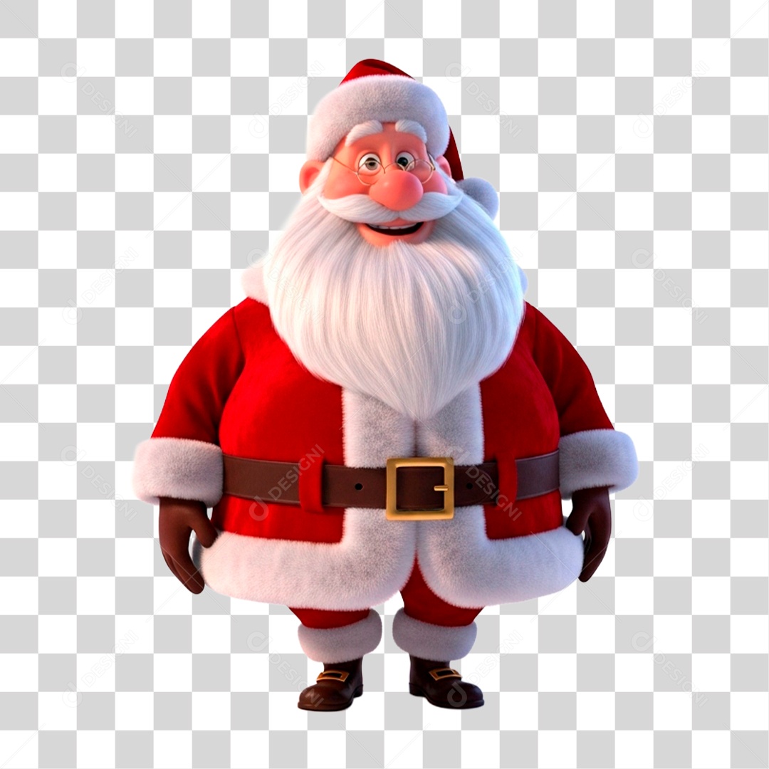 Personagem 3D Papai Noel PNG Transparente