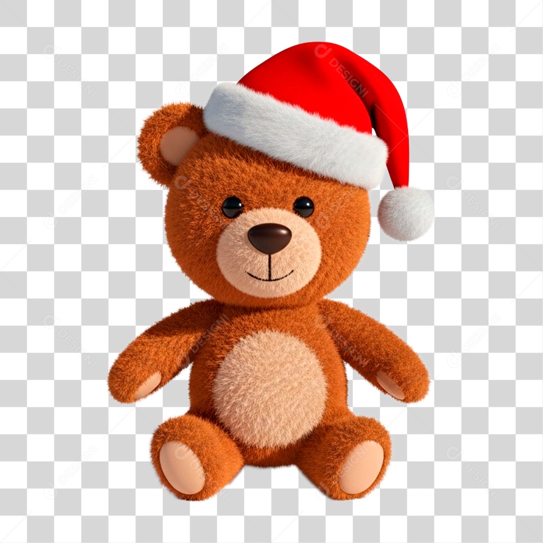 Urso de Pelúcia com Gorro PNG Transparente