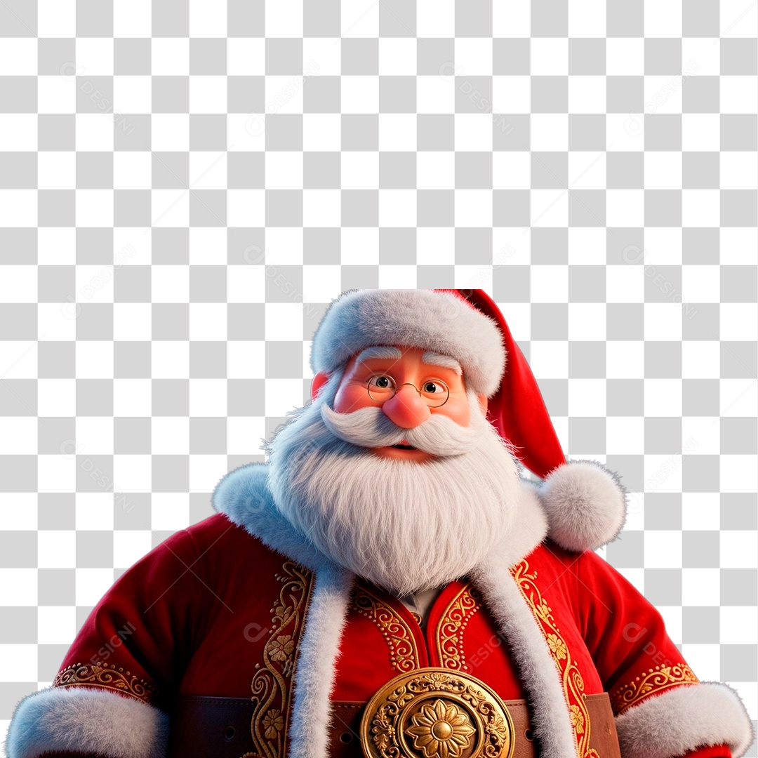 Personagem 3D Papai Noel PNG Transparente