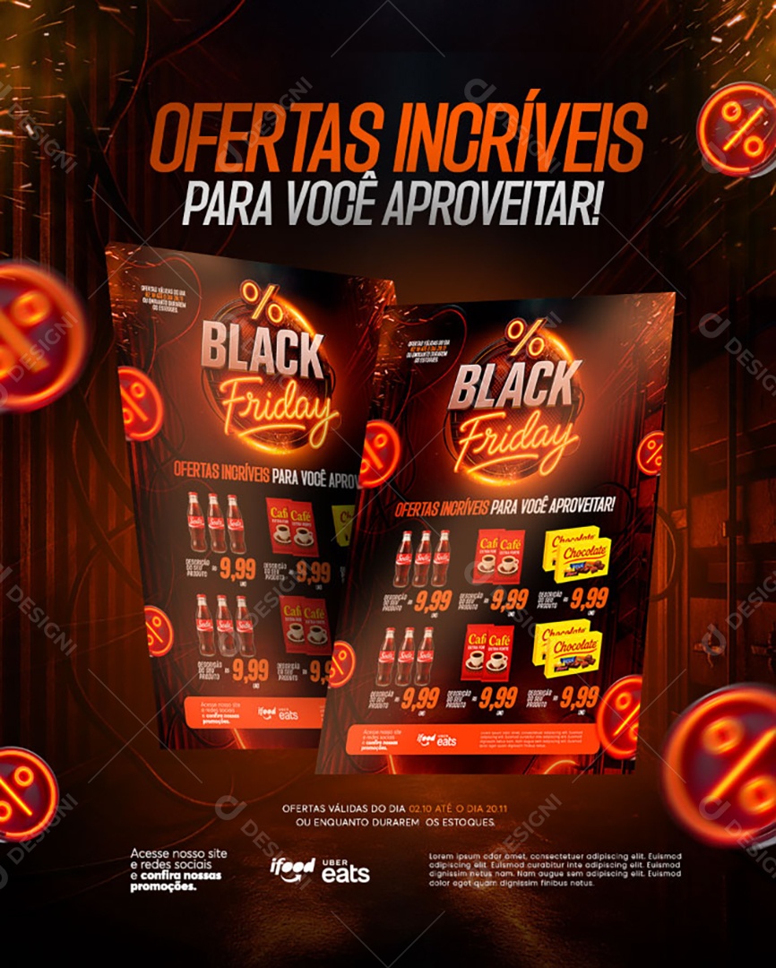 Modelo de Mockup de Black Friday Novembro Social Media PSD Editável