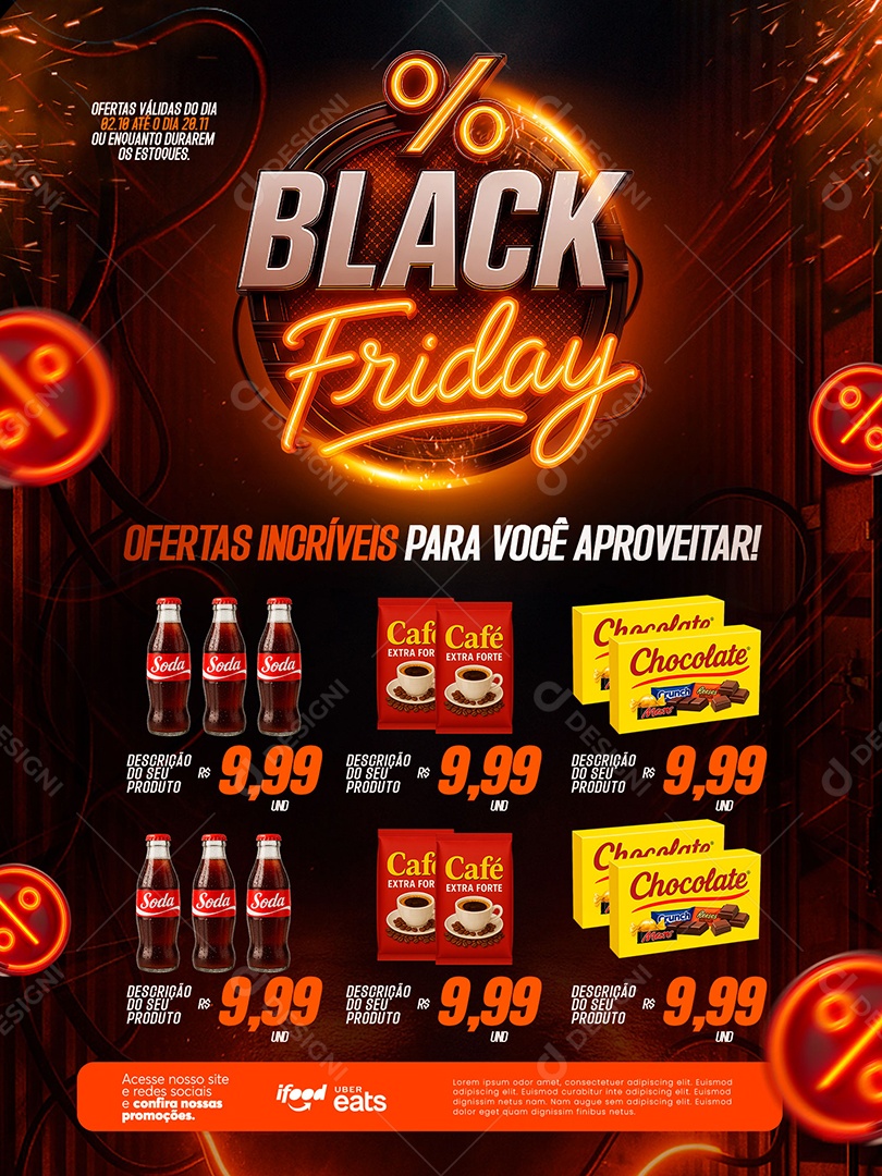 Encarte Ofertas de Black Friday Novembro Social Media PSD Editável