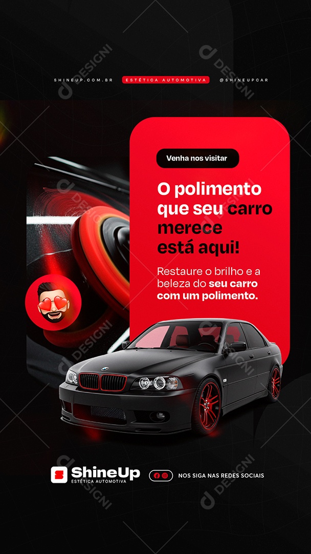 Story Estética Automotiva O Polimento Que Seu Carro Merece Está Aqui Social Media PSD Editável