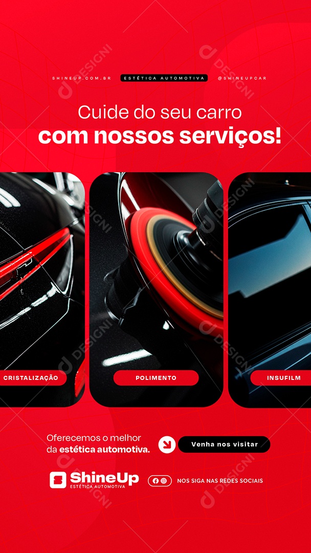 Story Estética Automotiva Cuide do Seu Carro com Nossos Serviços Social Media PSD Editável