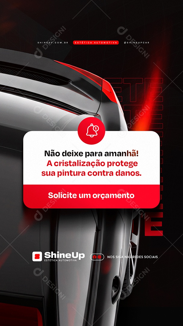 Story Estética Automotiva Solicite um Orçamento Social Media PSD Editável
