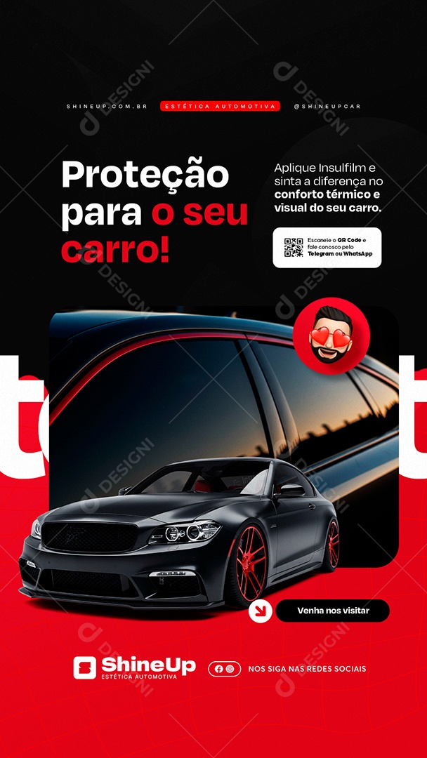 Story Estética Automotiva Proteção para O Seu Carro Social Media PSD Editável
