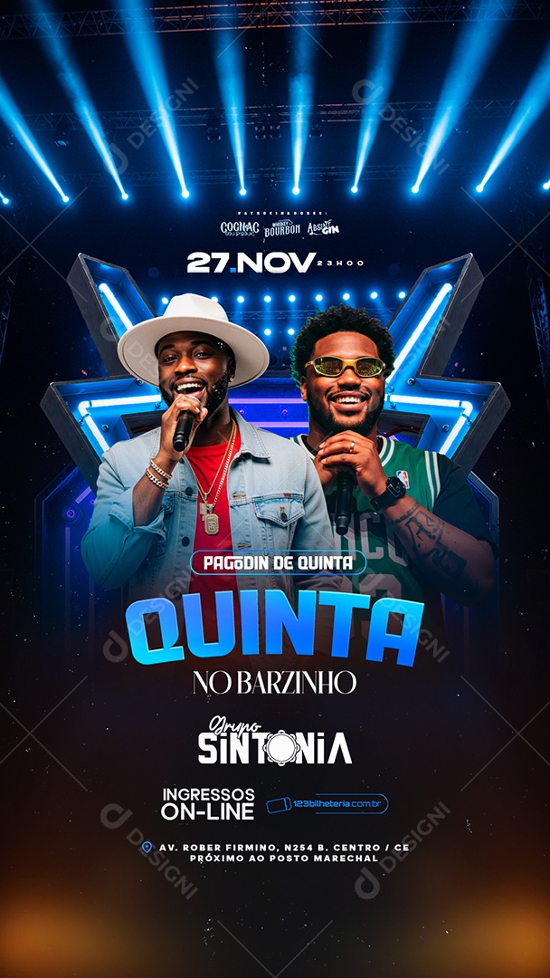 Story Flyer Próximos Shows Pagodin de Quinta no Barzin Social Media PSD Editável