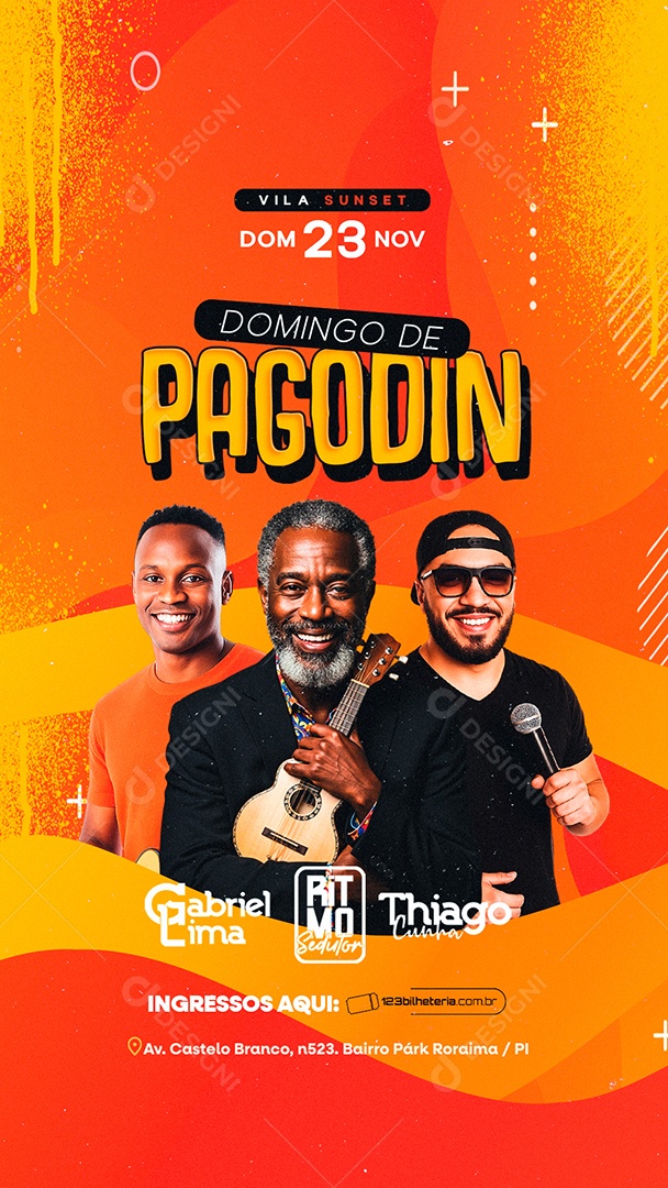Story Flyer Próximos Shows Domingo de Pagodin Social Media PSD Editável