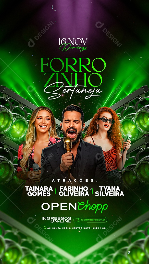 Story Flyer Próximos Shows Forrozinho Sertanejo Social Media PSD Editável