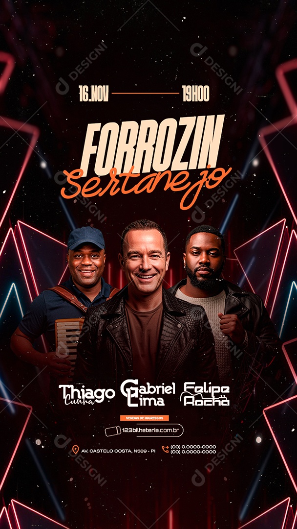 Story Flyer Próximos Shows Forrozin Sertanejo Social Media PSD Editável