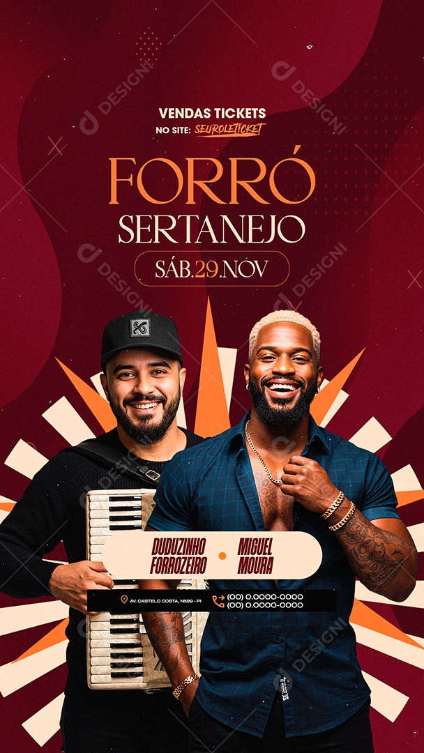 Story Flyer Próximos Shows Forró Sertanejo Social Media PSD Editável