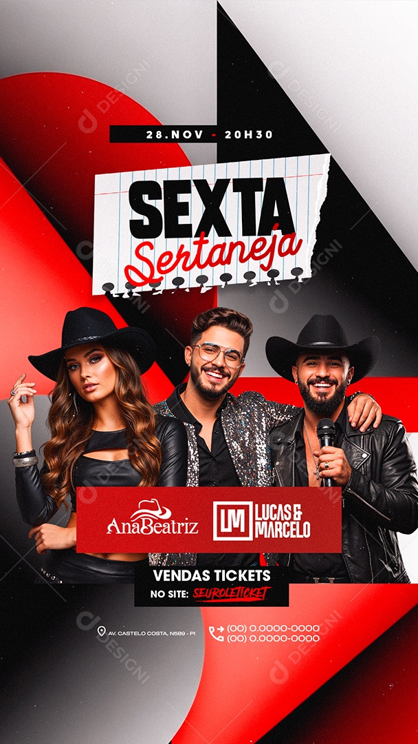 Story Flyer Próximos Shows Sexta Sertaneja Social Media PSD Editável