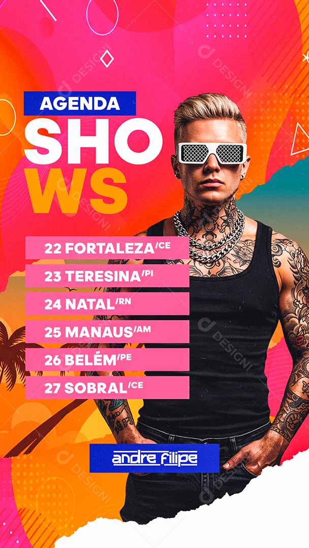 Story Flyer Próximos Shows Agenda Shows Social Media PSD Editável