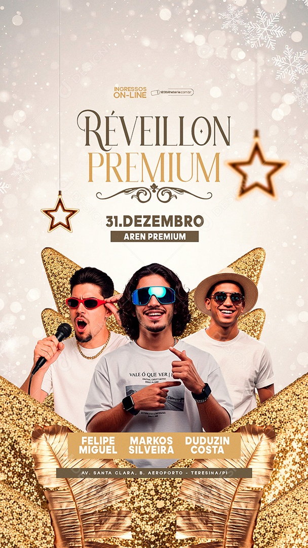 Story Flyer Próximos Shows Réveillon Premium Social Media PSD Editável