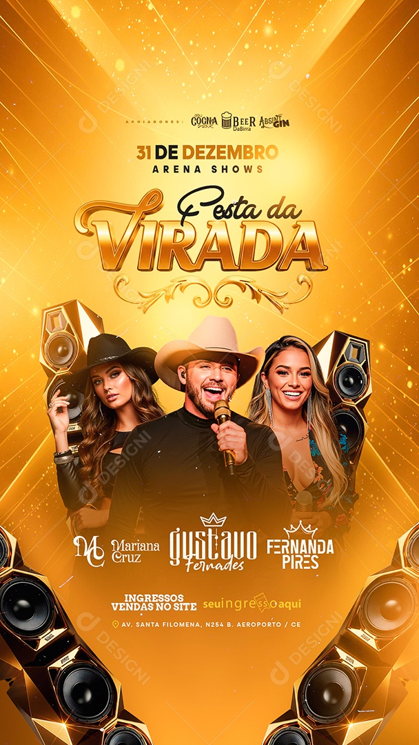 Story Flyer Próximos Shows Festa da Virada Social Media PSD Editável
