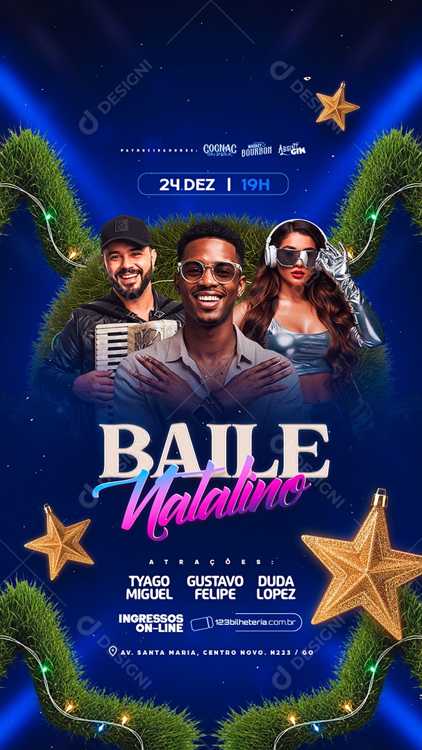 Story Flyer Próximos Shows Baile Natalino Social Media PSD Editável