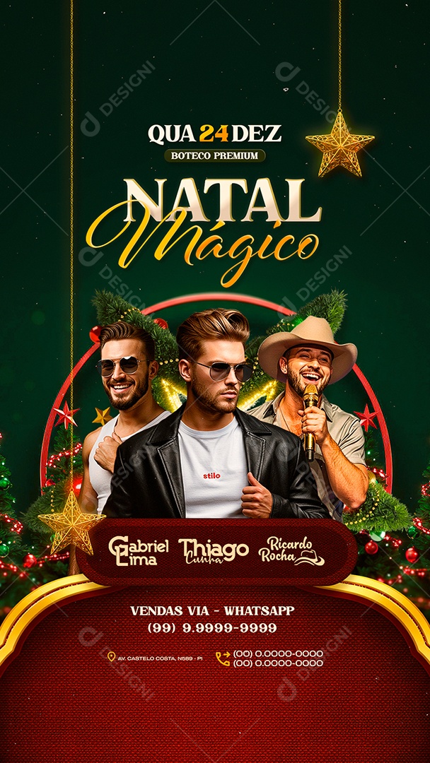 Story Flyer Próximos Shows Natal Mágico Social Media PSD Editável