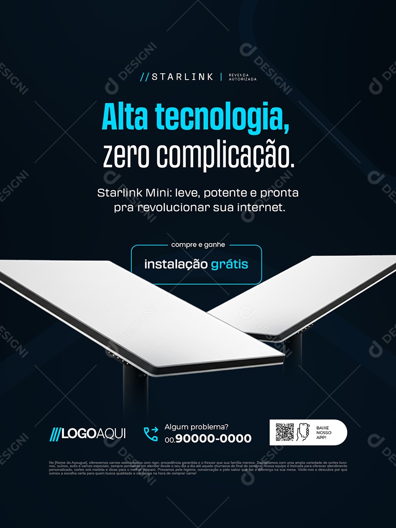 Telecom Alta Tecnologia Zero Complicação Social Media PSD Editável