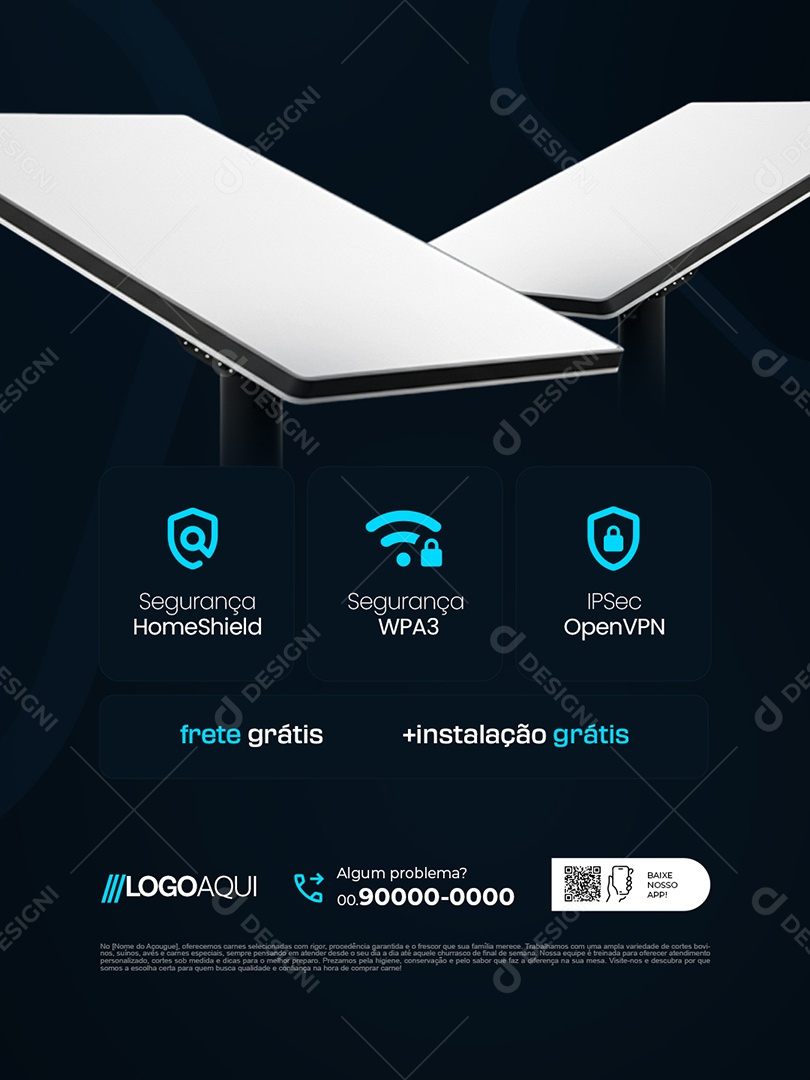 Telecom Frete Grátis Social Media PSD Editável