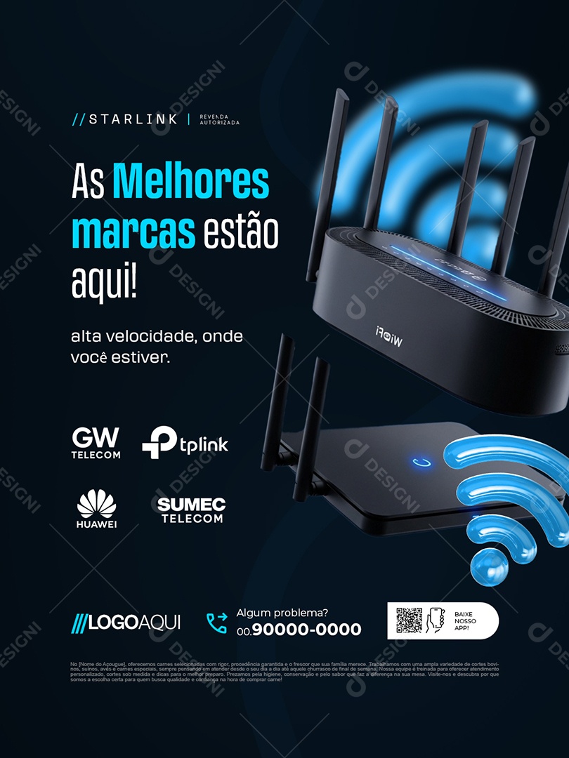 Telecom As Melhores Marcas Estão Aqui Social Media PSD Editável