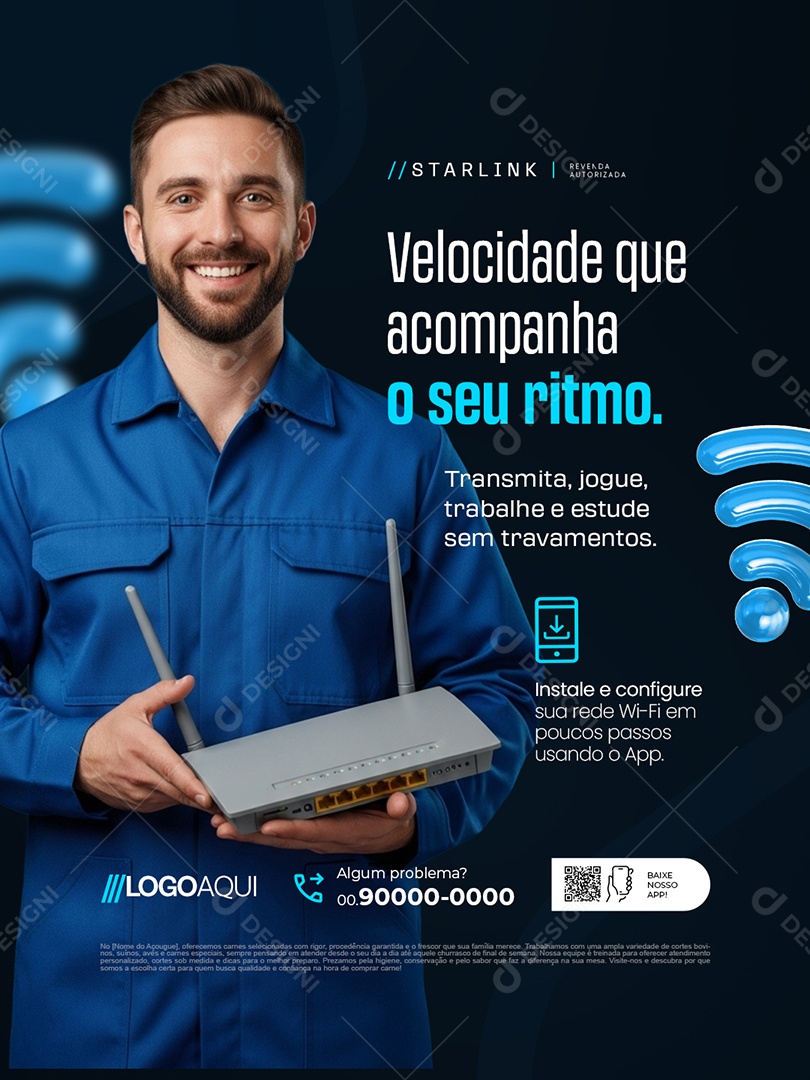 Telecom Velocidade Que Acompanha o Seu Ritmo Social Media PSD Editável