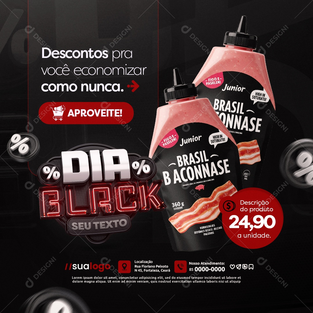 Dia Black Supermercado Desconto Pra Você Economizar Como Nunca Social Media PSD Editável