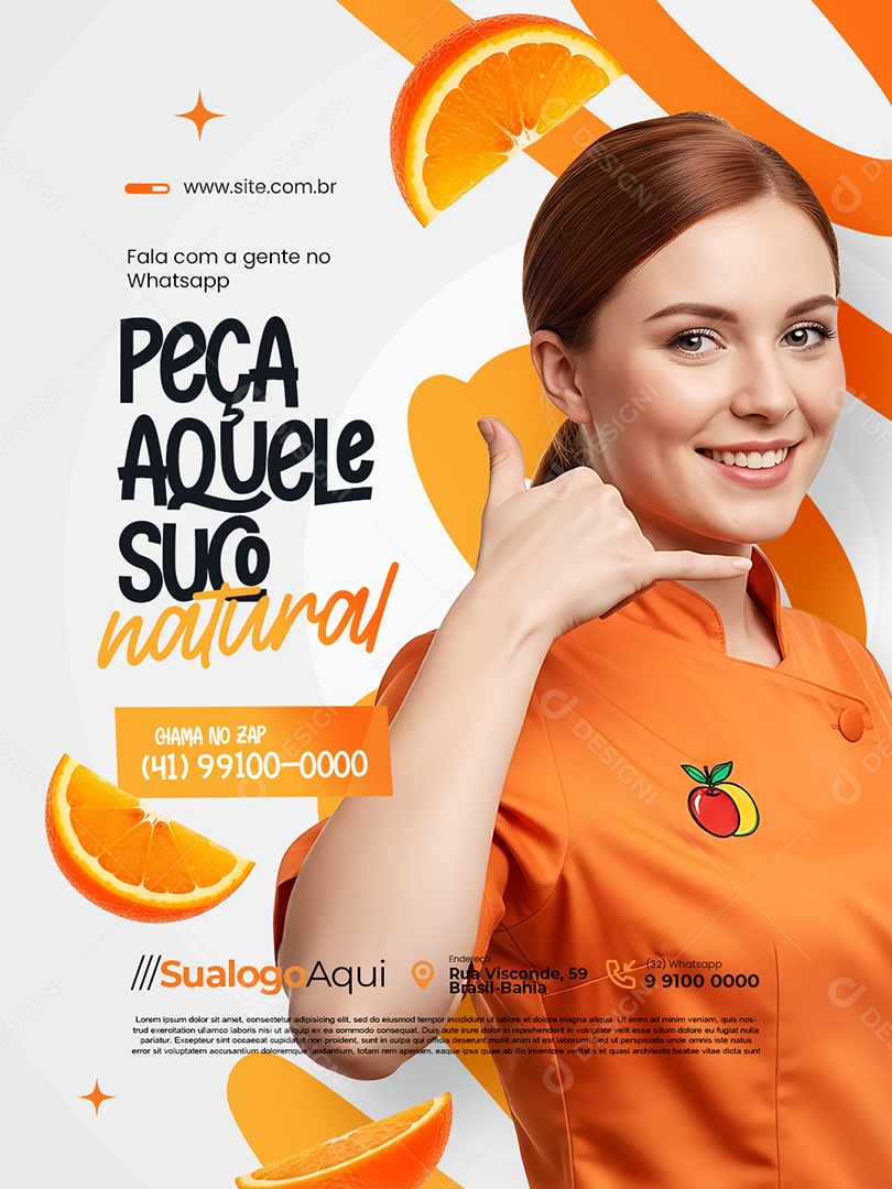 Sucolaria Peça Aquele Suco Natural Social Media PSD Editável