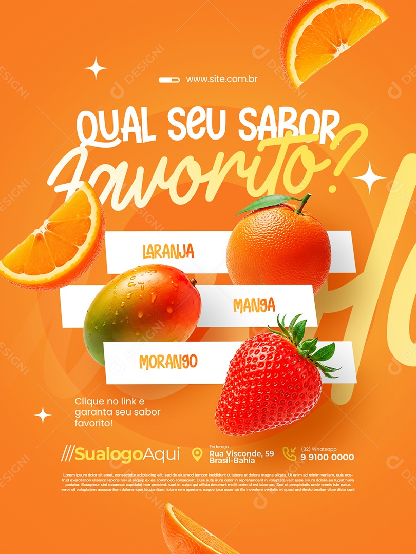 Sucolaria Qual Seu Sabor Favorito Social Media PSD Editável