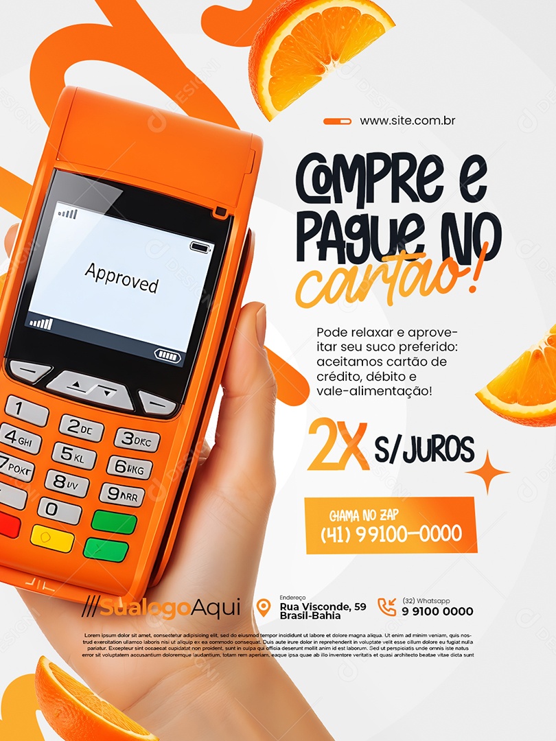 Sucolaria Compre e Pague no Cartão Social Media PSD Editável