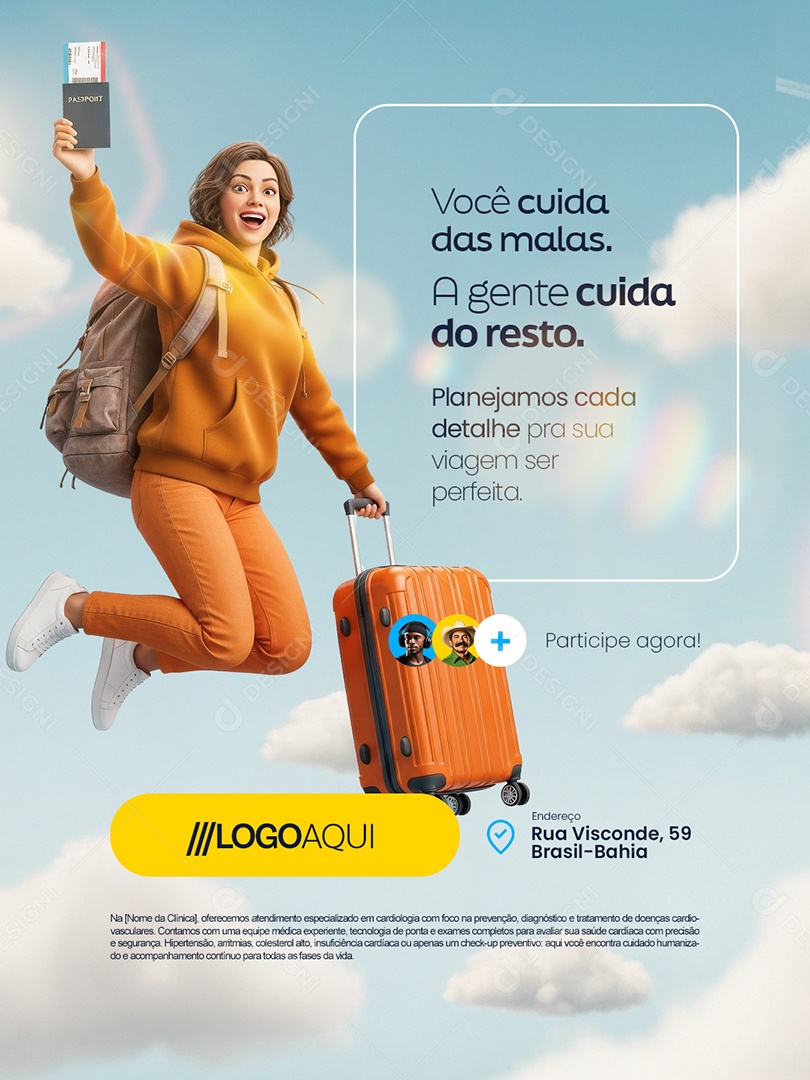 Turismo Você Cuida das Malas Social Media PSD Editável
