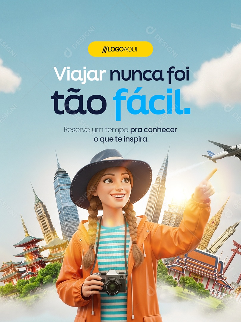 Turismo Viajar Nunca Foi Tão Fácil Social Media PSD Editável