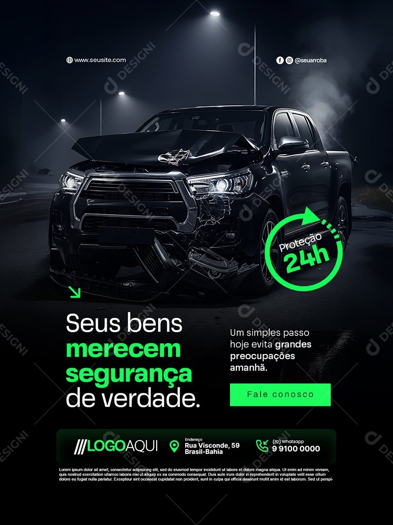 Seguradora Seus Bens Merecem Segurança de Verdade Social Media PSD Editável