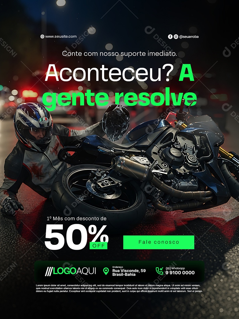 Seguradora Aconteceu a Gente Resolve Social Media PSD Editável