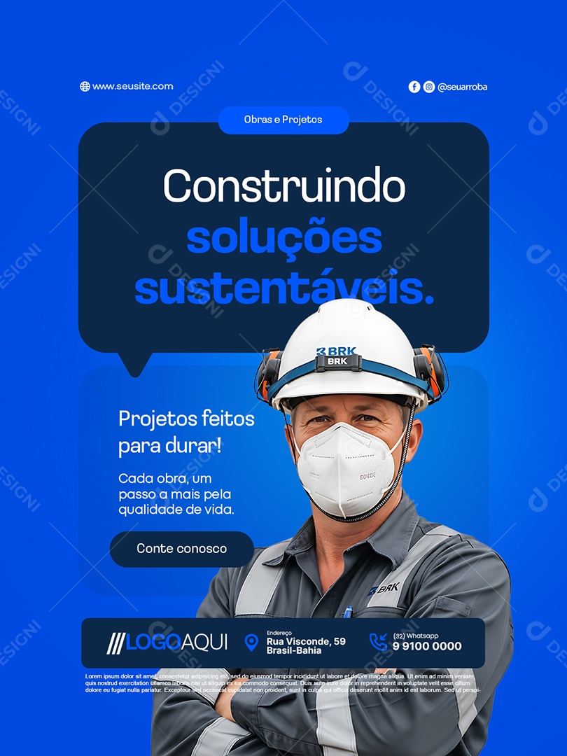 Tratamento de Esgoto Construindo Soluções Sustentáveis Social Media PSD Editável