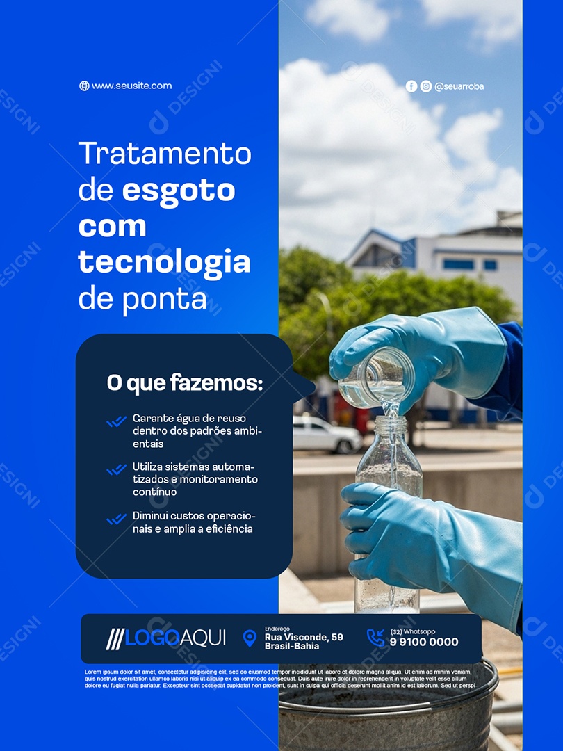 Tratamento de Esgoto com Tecnologia de Ponta Social Media PSD Editável