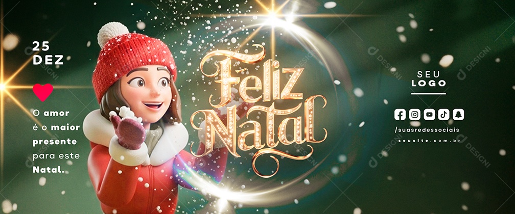 Carrossel Feliz Natal 25 de Dezembro Social Media PSD Editável