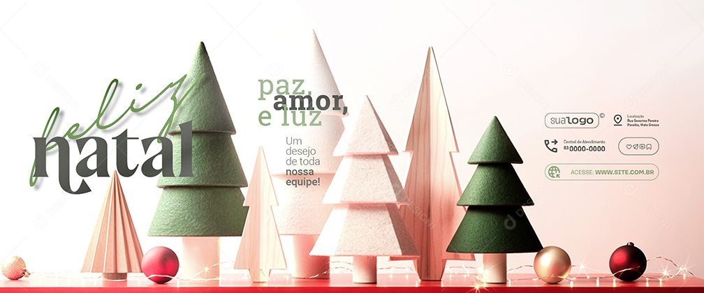 Carrossel Feliz Natal 25 de Dezembro Paz Amor e Luz Social Media PSD Editável