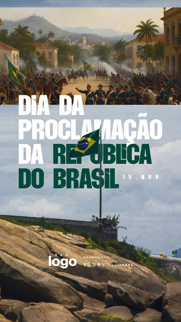 Story Dia da Proclamação da República 15 de Novembro Social Media PSD Editável