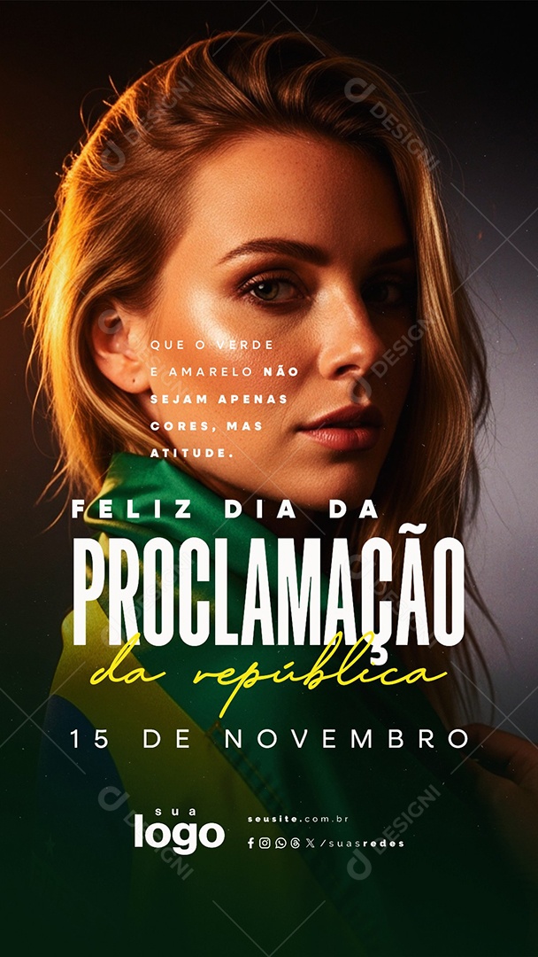 Story Feliz Dia da Proclamação da República 15 de Novembro Social Media PSD Editável