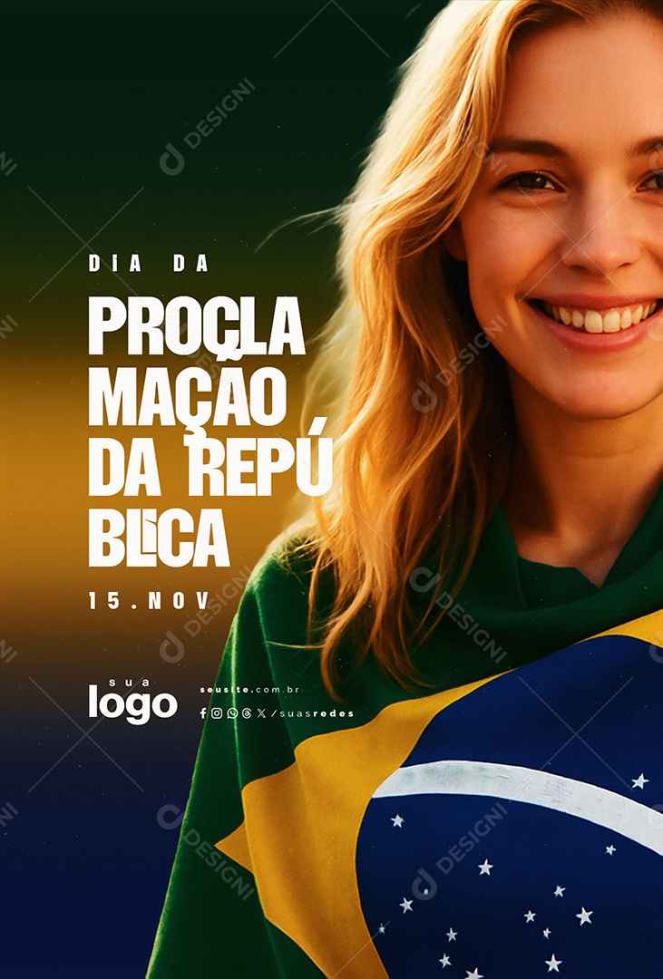 Story Dia da Proclamação da República 15 de Novembro Social Media PSD Editável