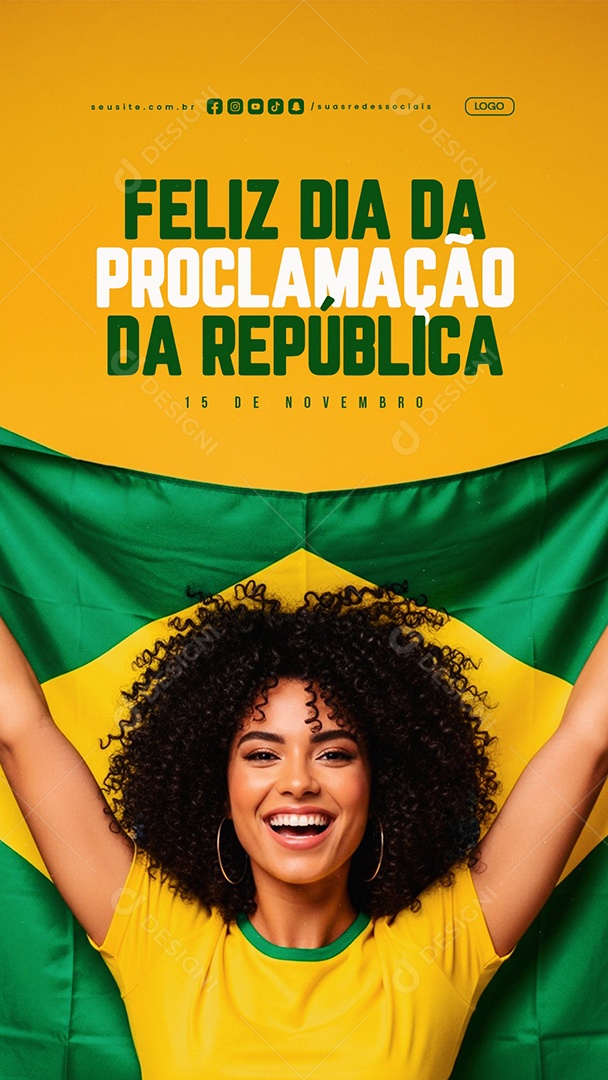 Story Feliz Dia da Proclamação da República 15 de Novembro Social Media PSD Editável