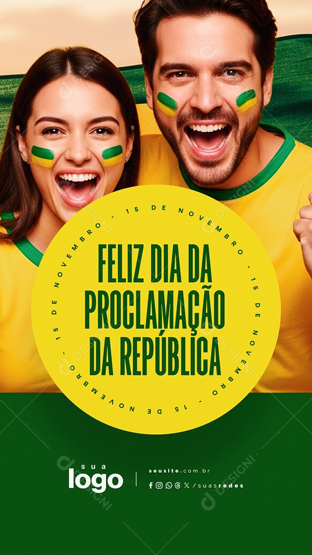 Story Feliz Dia da Proclamação da República 15 de Novembro Social Media PSD Editável