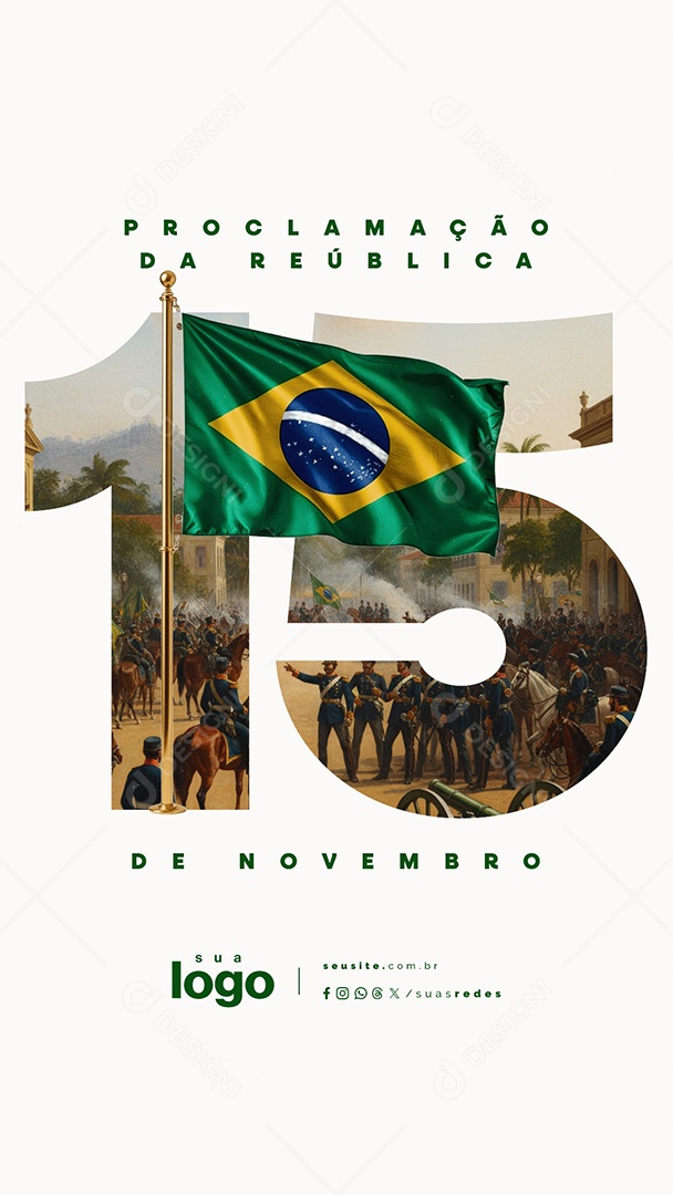 Story Dia da Proclamação da República 15 de Novembro Social Media PSD Editável