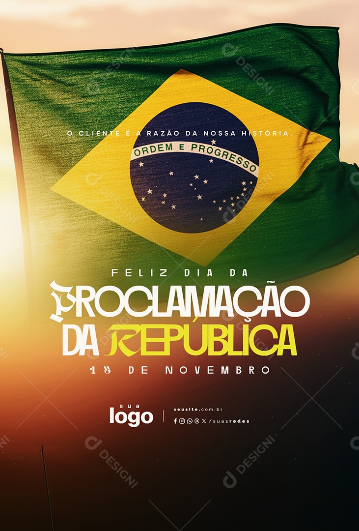 Story Feliz Dia da Proclamação da República 15 de Novembro Social Media PSD Editável