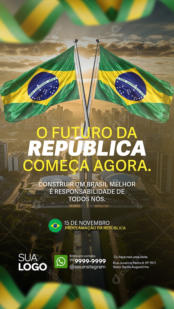 Story Dia da Proclamação da República 15 de Novembro Social Media PSD Editável