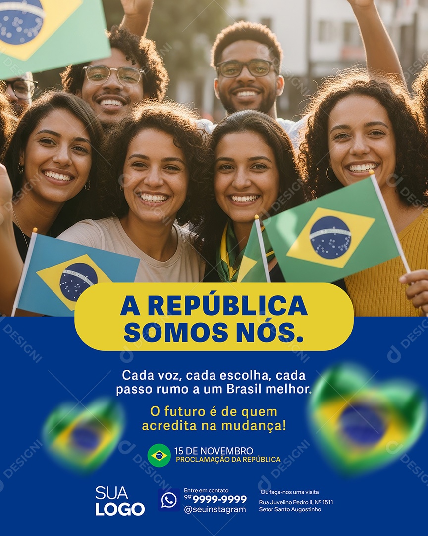 Dia da Proclamação da República 15 de Novembro A República Somos Nós Social Media PSD Editável