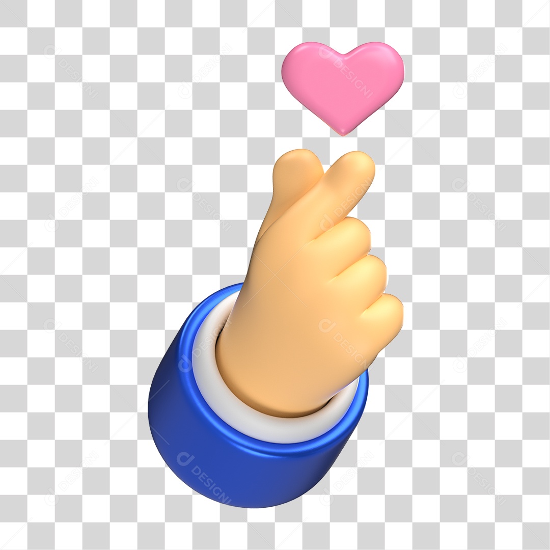 Mão com Coração PNG Transparente