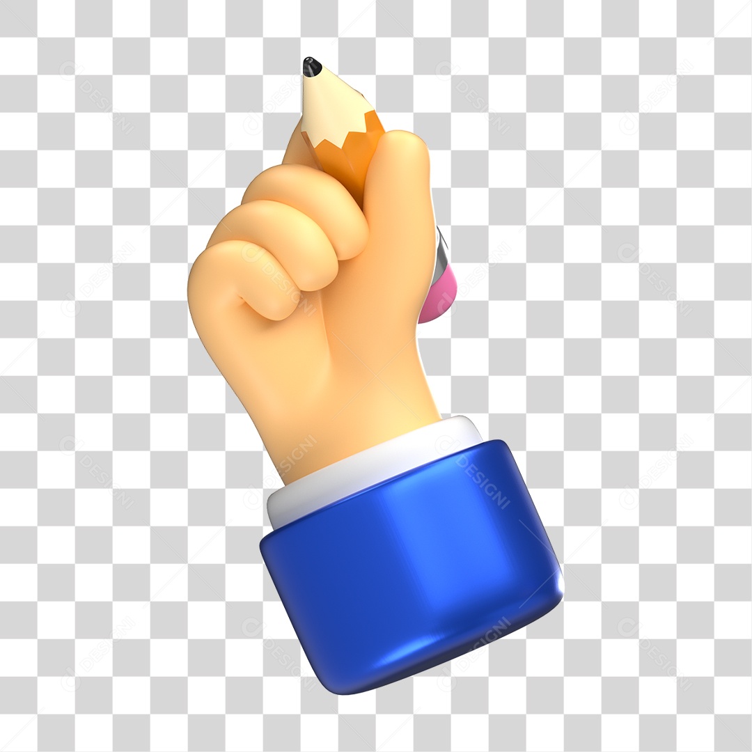 Mão com Lápis PNG Transparente